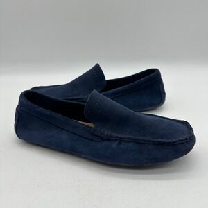 UGG 1013136 Mens 9.5 Navy Suede Henrick Driving Shoes Moc Toe Slip On Loafers